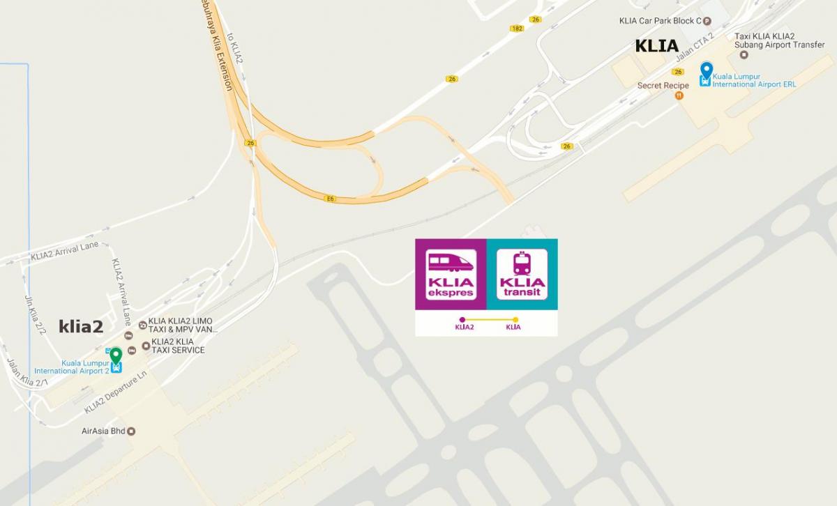 吉隆坡国际机场的特快列车的地图