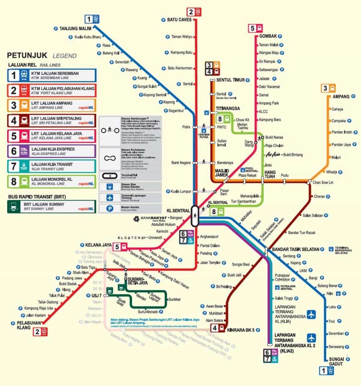铁路线图，吉隆坡