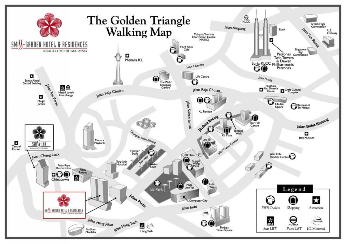 金三角的吉隆坡的地图