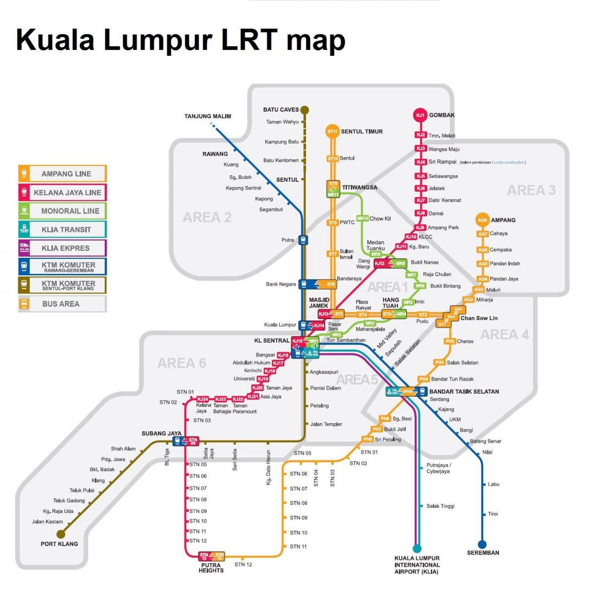 火车地图的吉隆坡