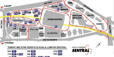 中央车站的吉隆坡的地图