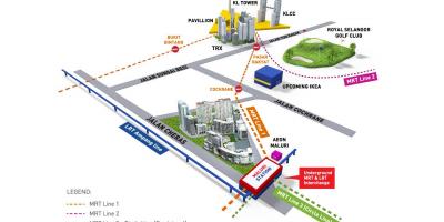 吉隆坡的轻铁站地图