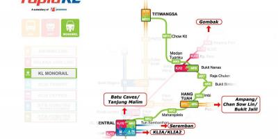 马来西亚的火车线地图
