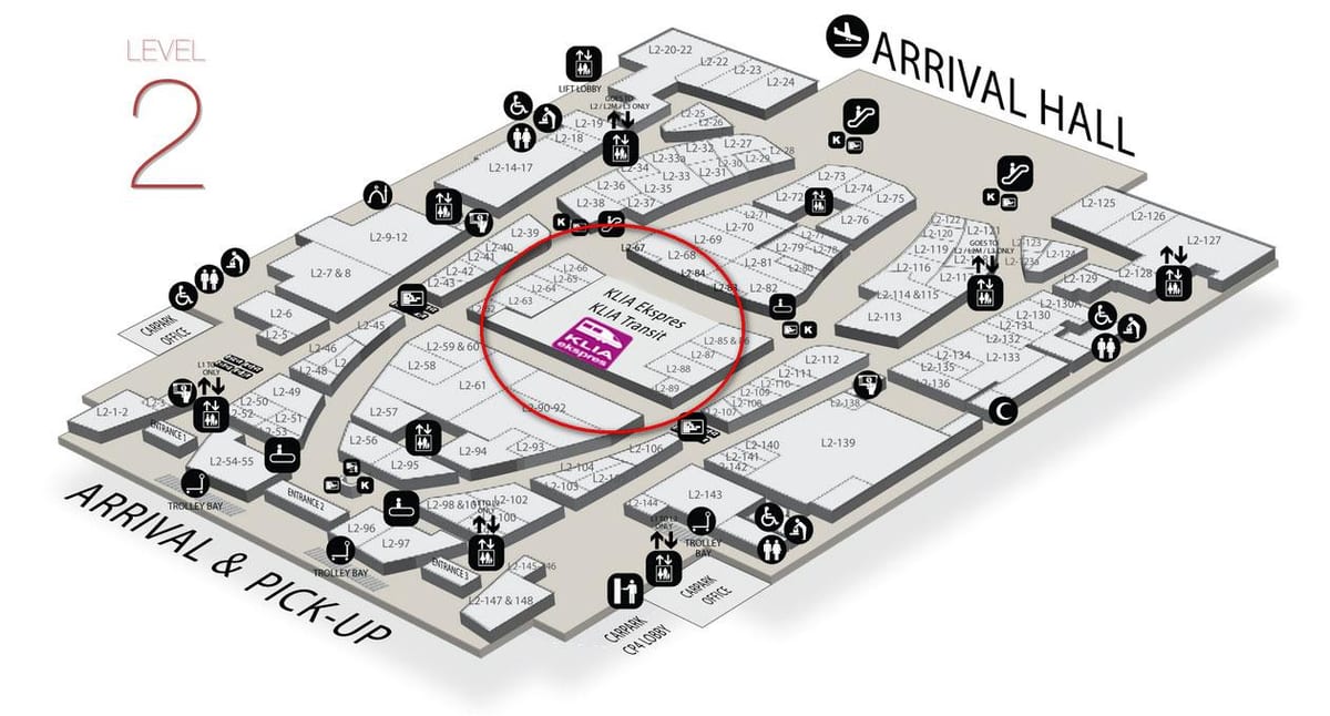 klia2抵达的地图
