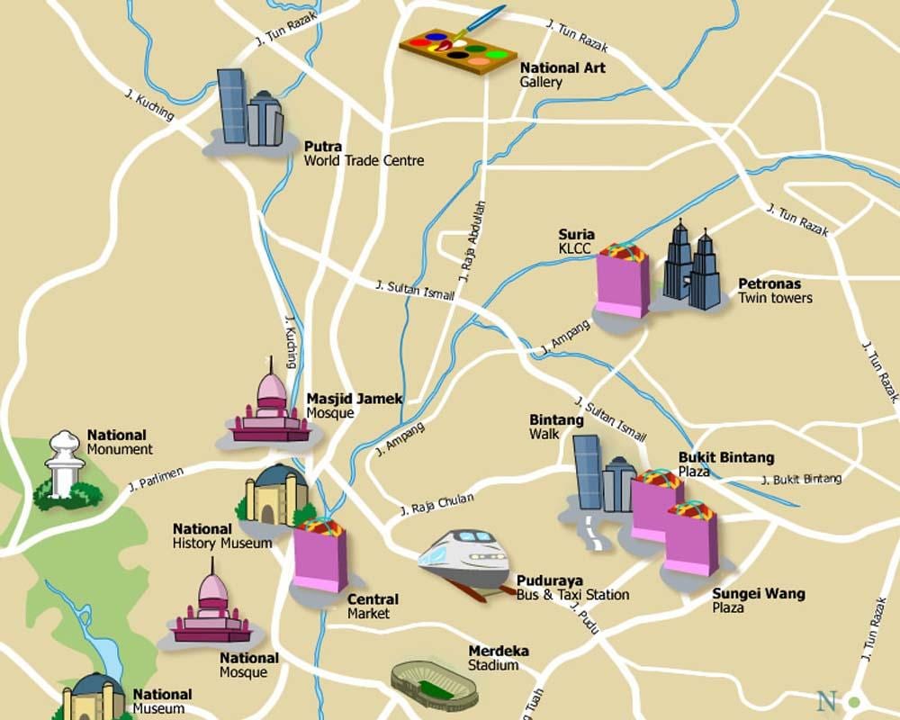旅游地图马来西亚吉隆坡