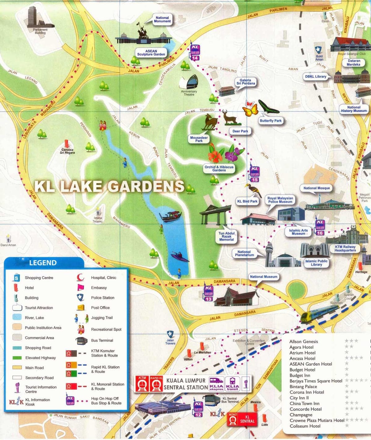 湖边的花园吉隆坡的地图