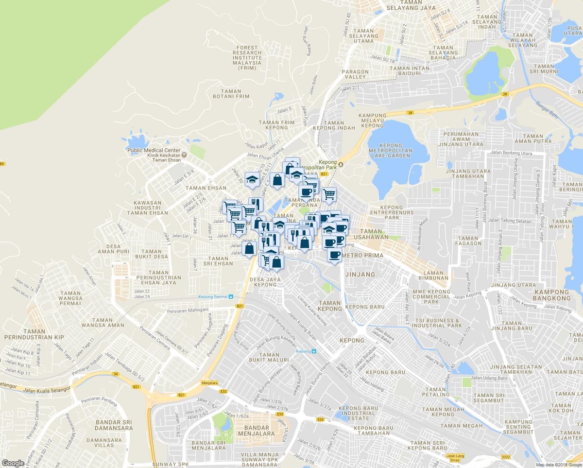 甲洞吉隆坡的地图
