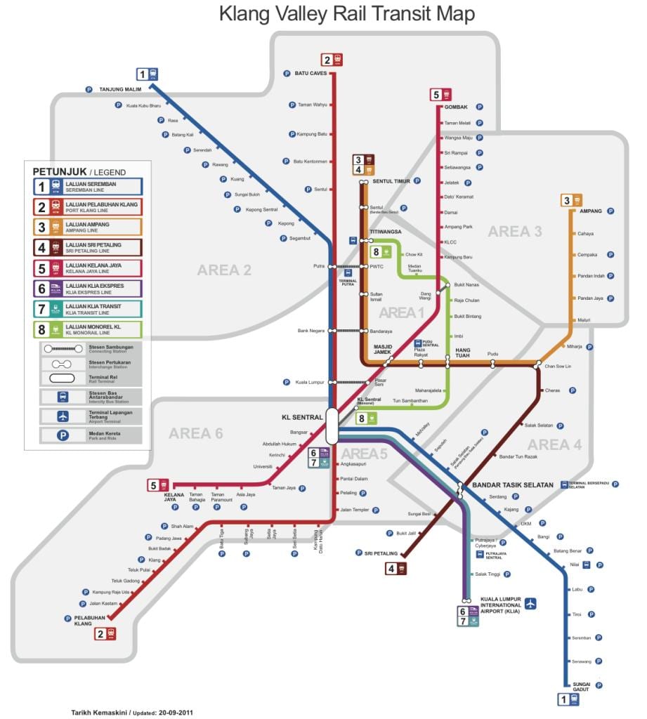巴生河流域轻快铁系统铁路线图