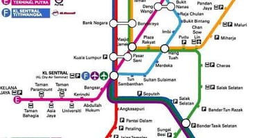 吉隆坡表达路线的地图