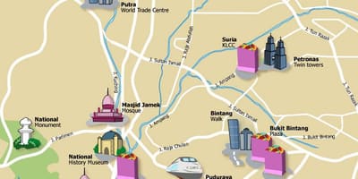 旅游地图马来西亚吉隆坡