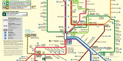 吉隆坡的地铁路线图