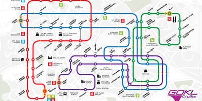 去吉隆坡市区公共汽车路线图